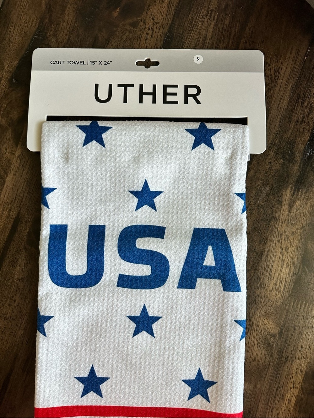 NWT Uther Golf Cart Towel Patriotic Red White Blue USA Waffle Texture